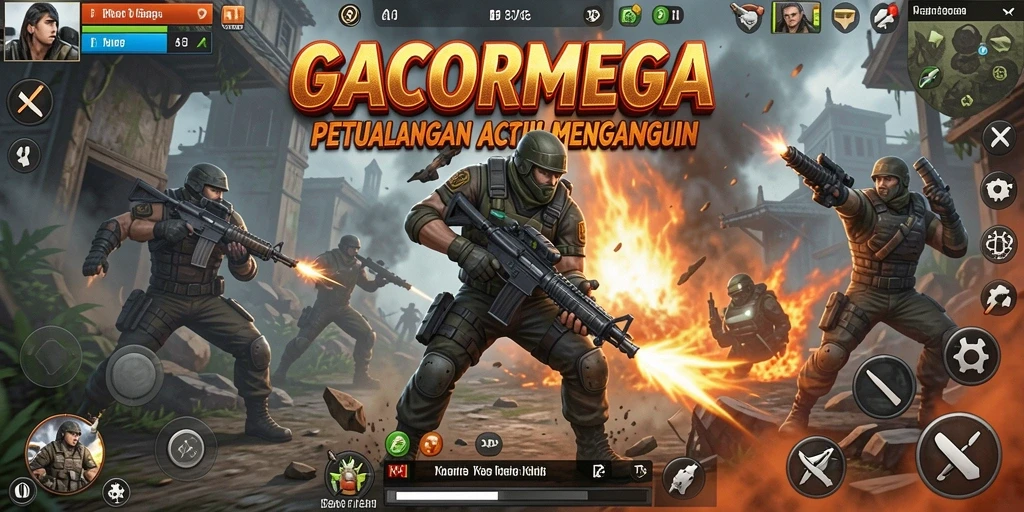 Tampilan gameplay GACORMEGA dengan aksi mendebarkan dan grafis menawan.