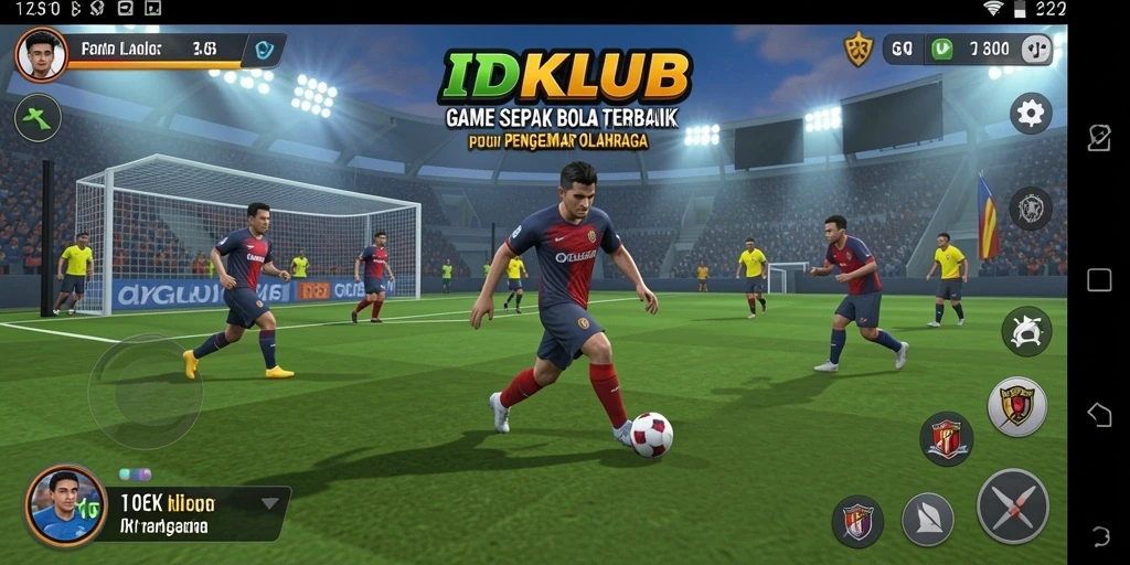Tampilan gameplay IDKLUB yang menegangkan dan penuh aksi sepak bola.