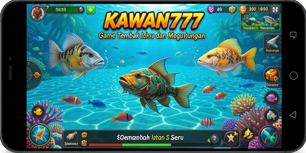Tampilan gameplay menembak ikan di KAWAN777 yang seru.
