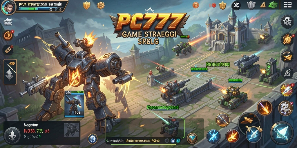 Tampilan gameplay strategis yang menegangkan dalam PC777.