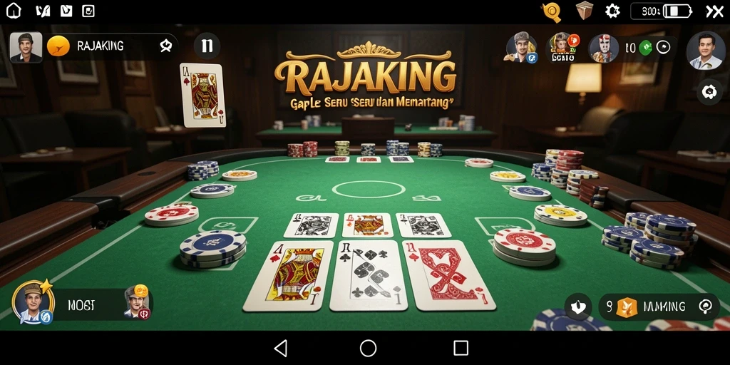 Tampilan gameplay seru dalam permainan Gaple RAJAKING.