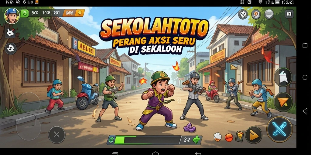 Tampilan aksi seru dalam gameplay SEKOLAHTOTO.