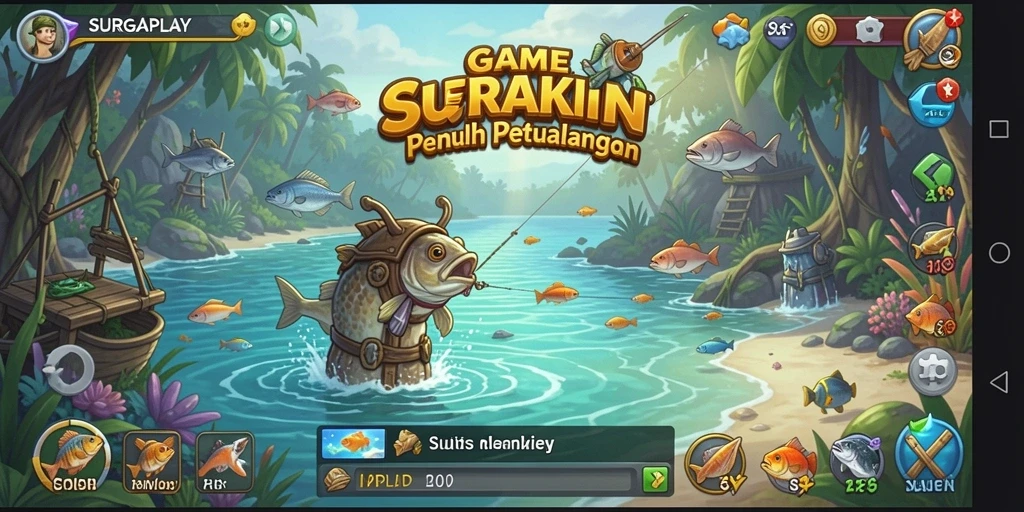 Tampilan menawan gameplay memancing di SURGAPLAY.
