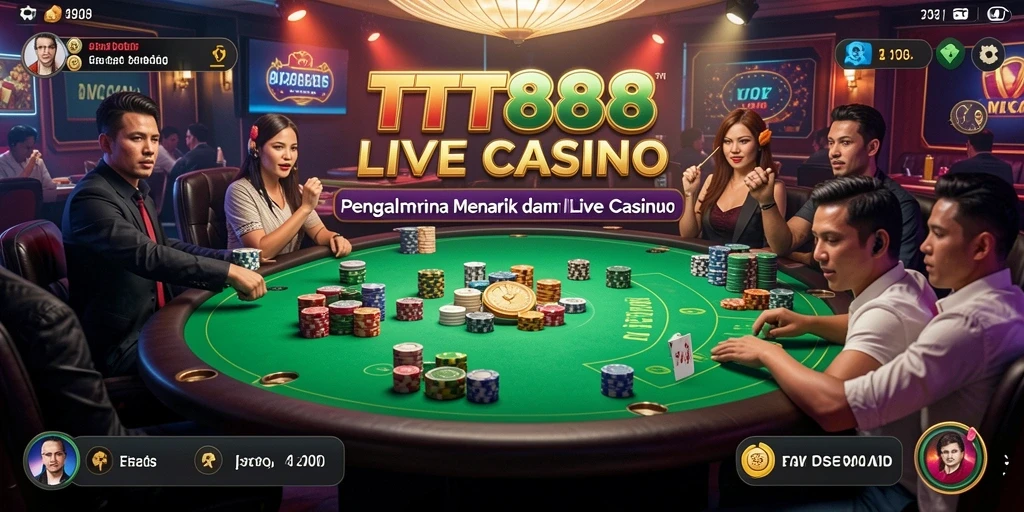Screenshot gameplay TTT888 menunjukkan suasana kasino yang mendebarkan.