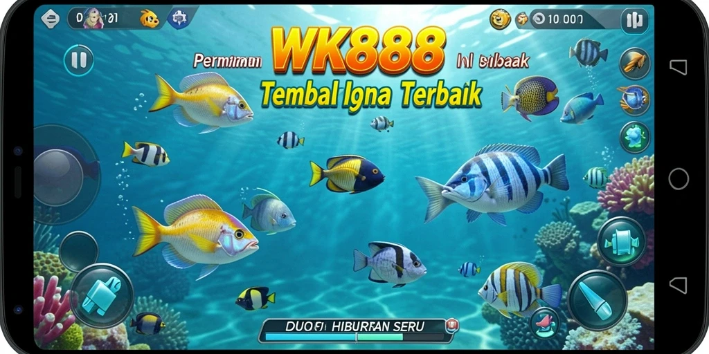 Tangkapan layar WK888 menampilkan aksi menembak ikan yang mendebarkan.
